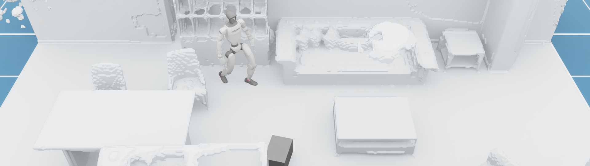 Humanoid picks up an object